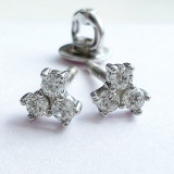 Сережки 024 цирконій білий Rh