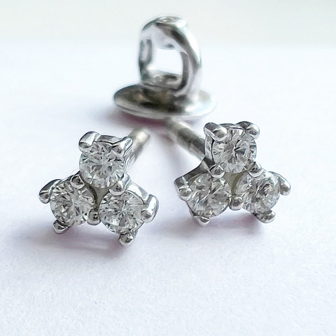 Сережки 024 цирконій білий Rh Timofeev