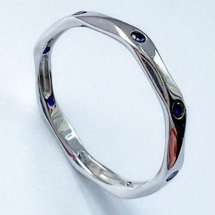 Перстень 1010 цирконій синій Rh Timofeev