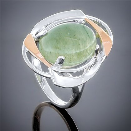 Перстень 242 авантюрин зелений Rh Timofeev