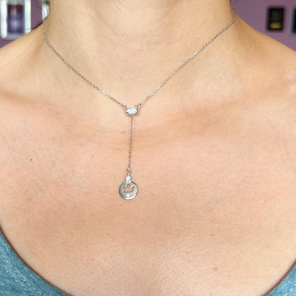 Кольє 913 цирконій білий Rh Timofeev