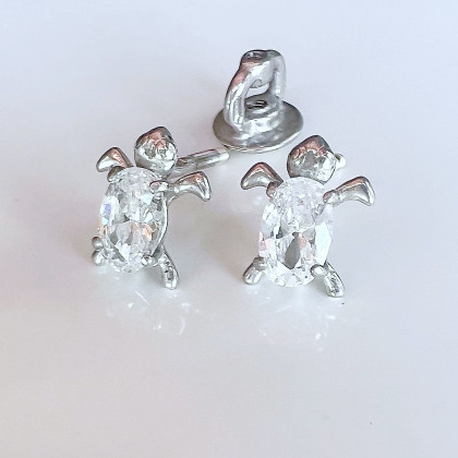 Сережки 016 цирконій білий Rh Timofeev