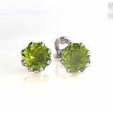 Сережки 002 хризоліт Rh