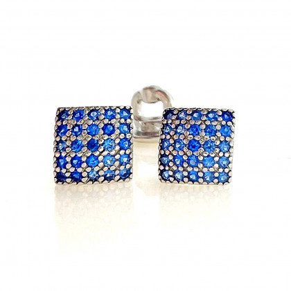 Сережки 005 цирконій блакитний Rh Timofeev