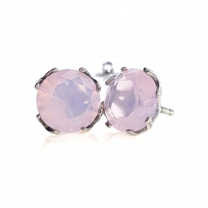 Сережки 009 кварц рожевий Rh Timofeev