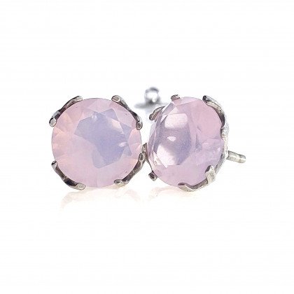 Сережки 009 кварц рожевий Rh Timofeev