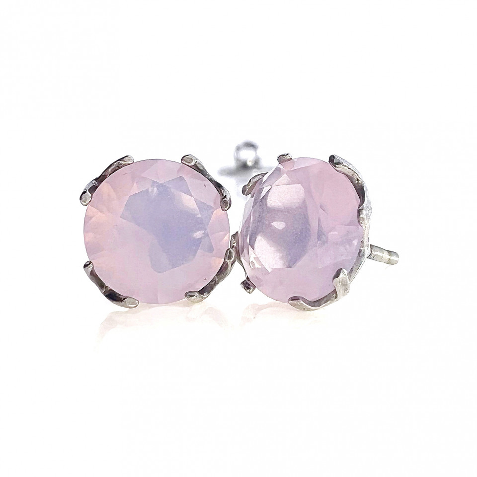 Сережки 009 кварц рожевий Rh Timofeev