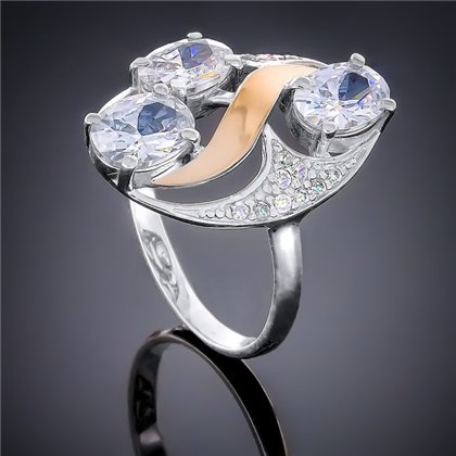 Перстень 248 цирконій білий Rh Timofeev