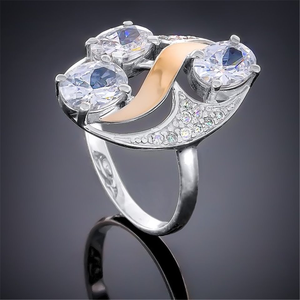 Перстень 248 цирконій білий Rh Timofeev