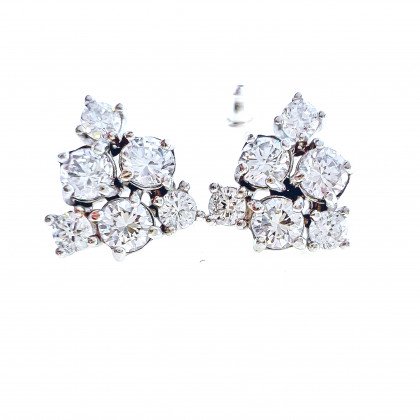 Сережки 887 цирконій білий Rh Timofeev