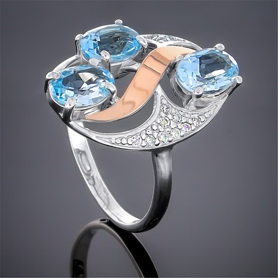 Перстень 248 топаз Rh Timofeev