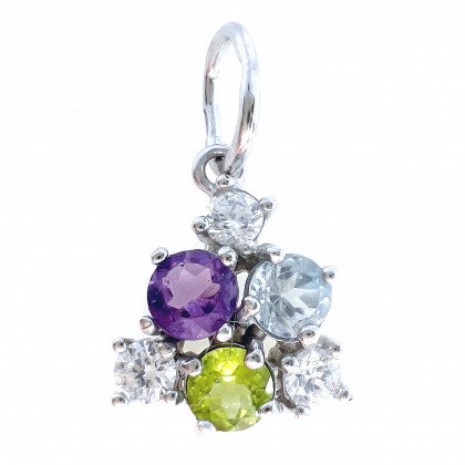 Підвіс 887 аметист/ топаз/хризоліт Rh Timofeev