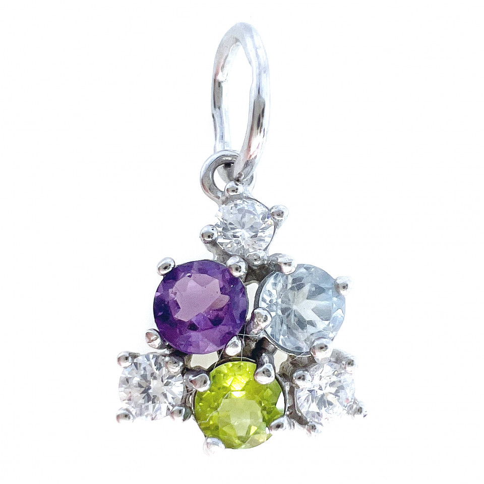 Підвіс 887 аметист/ топаз/хризоліт Rh Timofeev