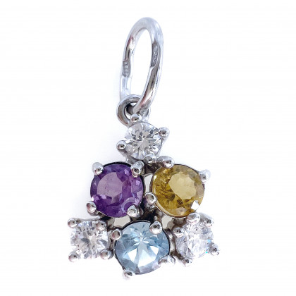 Підвіс 887 аметист/ цитрин/топаз Rh Timofeev