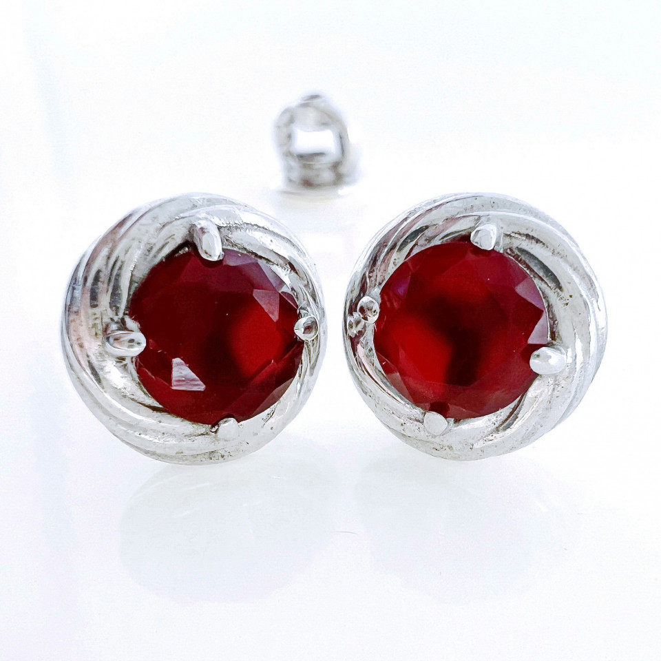 Сережки 014 гранат Rh Timofeev