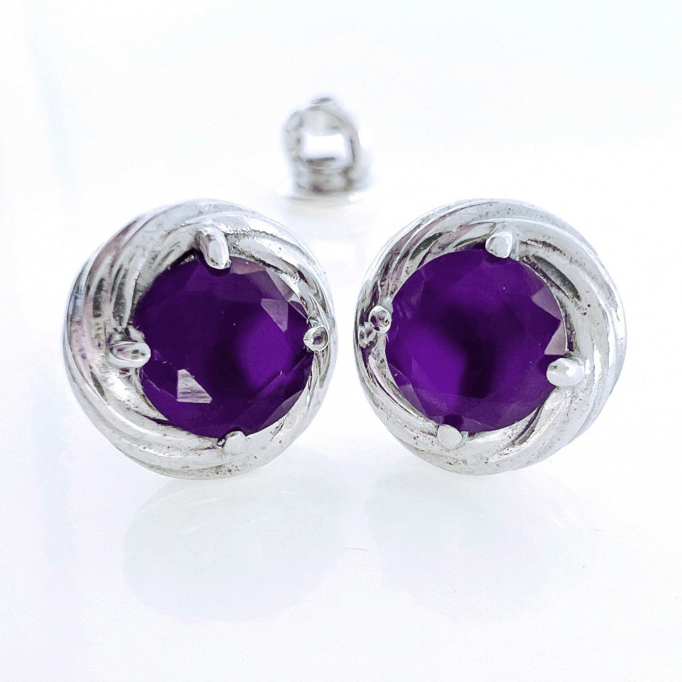 Сережки 014 аметист Rh Timofeev