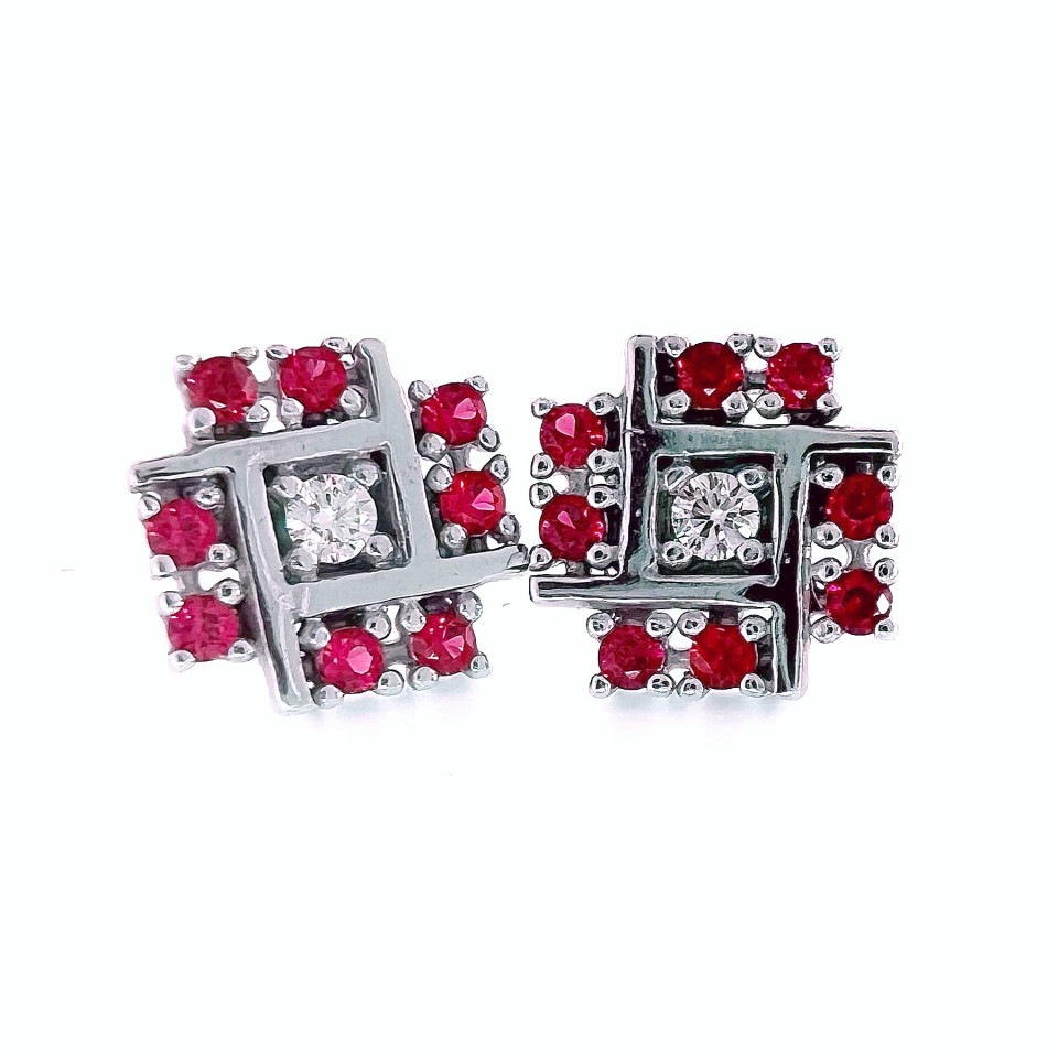 Сережки 032 червоні Rh Timofeev