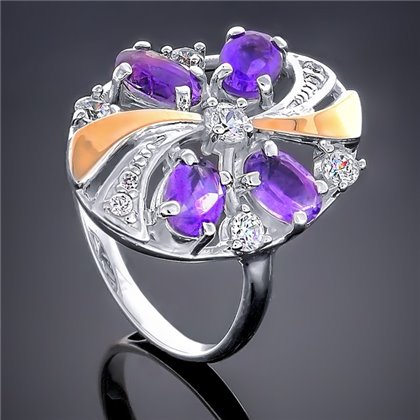 Перстень 249 аметист Rh Timofeev