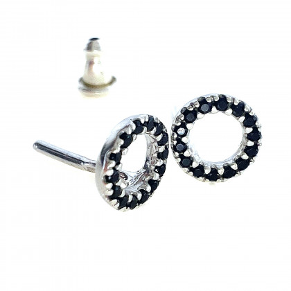 Сережки 874 цирконій чорний Rh Timofeev