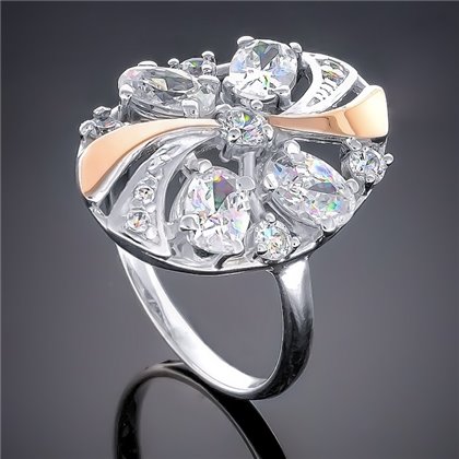 Перстень 249 цирконій білий Rh Timofeev