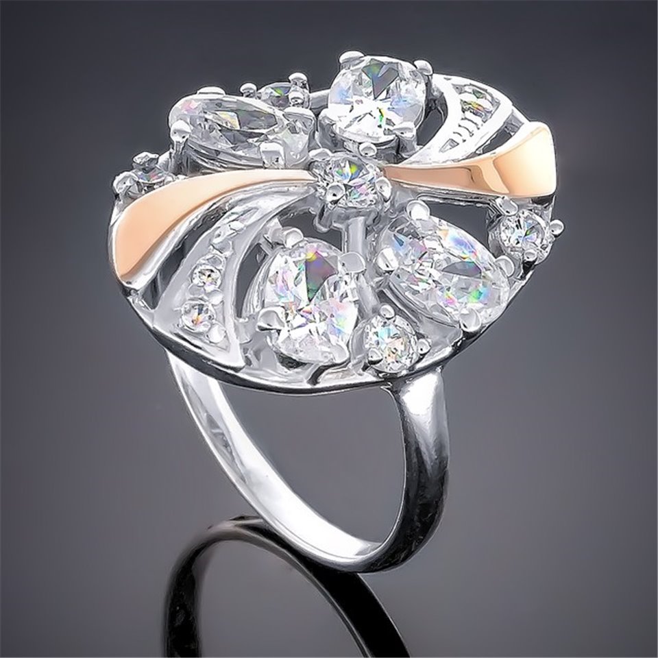 Перстень 249 цирконій білий Rh Timofeev