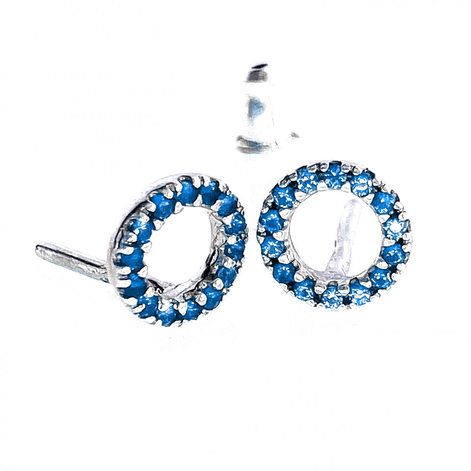 Сережки 874 цирконій синій Rh Timofeev