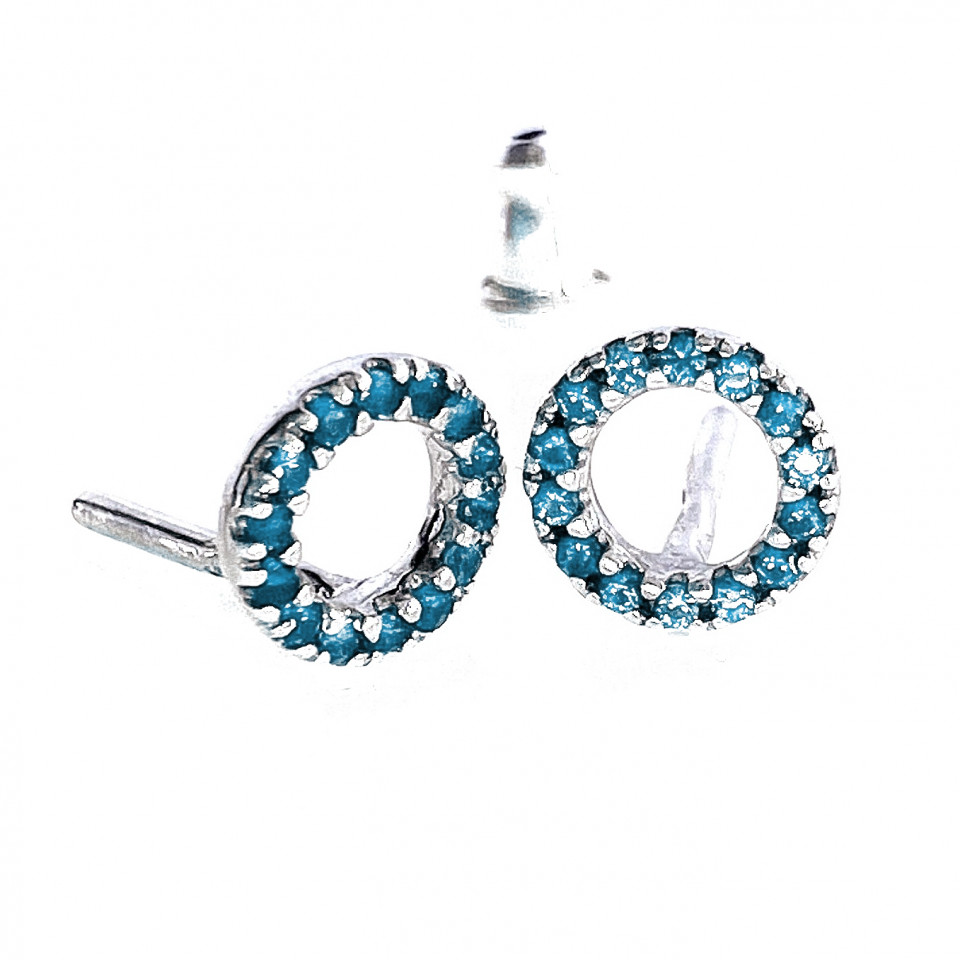 Сережки 874 цирконій блакитний Rh Timofeev