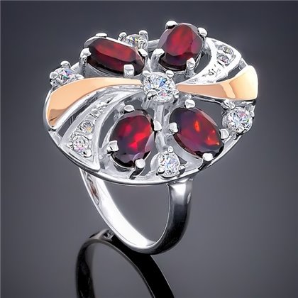 Перстень 249 гранат Rh Timofeev