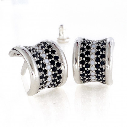 Сережки 849 чорно білі Rh Timofeev