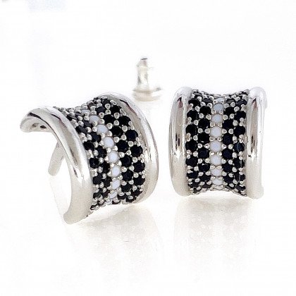 Сережки 849 чорно білі Rh Timofeev