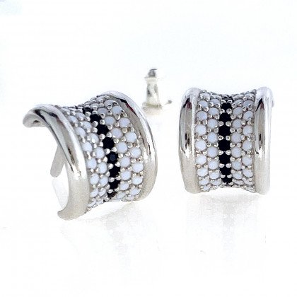 Сережки 849 біло чорні Rh Timofeev