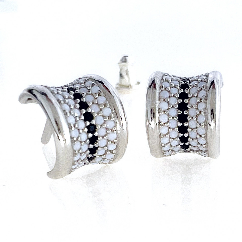 Сережки 849 біло чорні Rh Timofeev