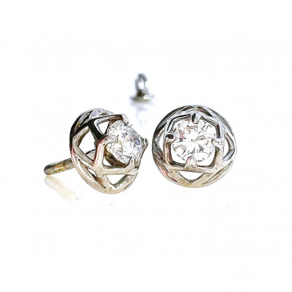 Сережки 013 цирконій білий Rh Timofeev