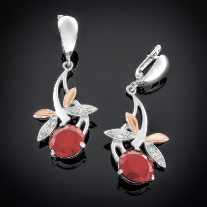 Сережки 53 червоні Rh Timofeev 2