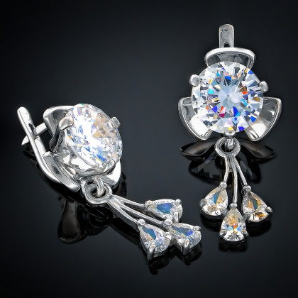 Сережки 60 білий\білий Timofeev