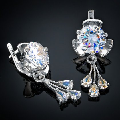 Сережки 60 білий\білий Timofeev