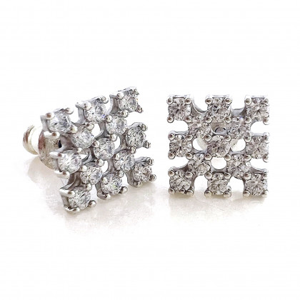 Сережки 917 цирконій білий Rh Timofeev