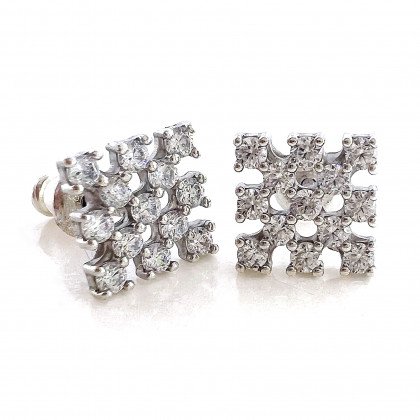 Сережки 917 цирконій білий Rh Timofeev