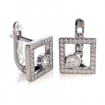 Сережки 851 цирконій білий Rh Timofeev