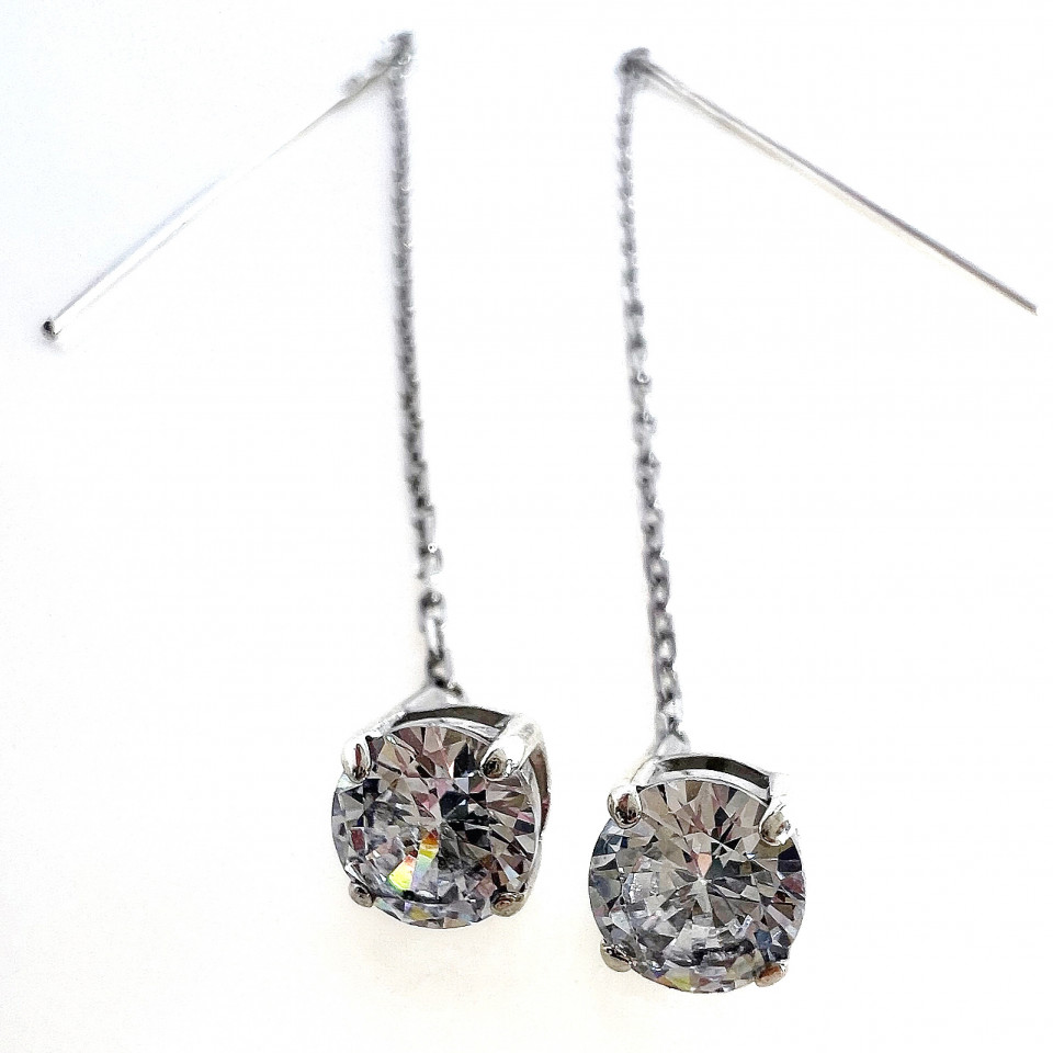 Сережки 652 цирконій білий Rh Timofeev