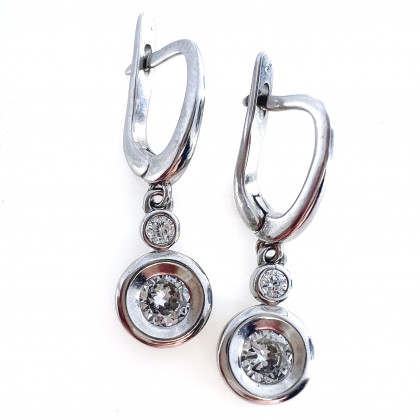 Сережки 628(2) цирконій білий Rh Timofeev