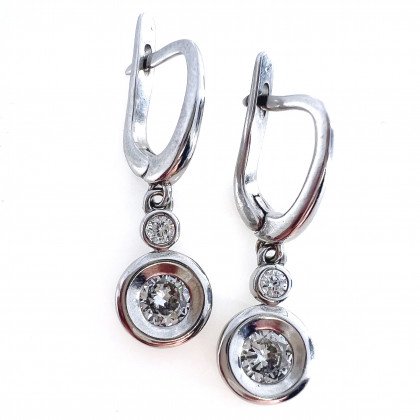 Сережки 628(2) цирконій білий Rh Timofeev