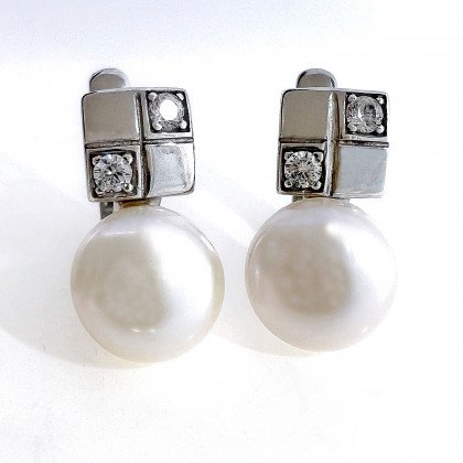 Сережки 1019 перлина біла Rh Timofeev