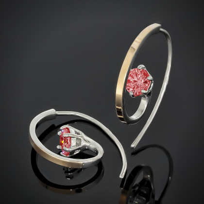 Сережки 660 гранат Rh Timofeev