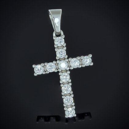 Хрест 028 цирконій білий Rh Timofeev