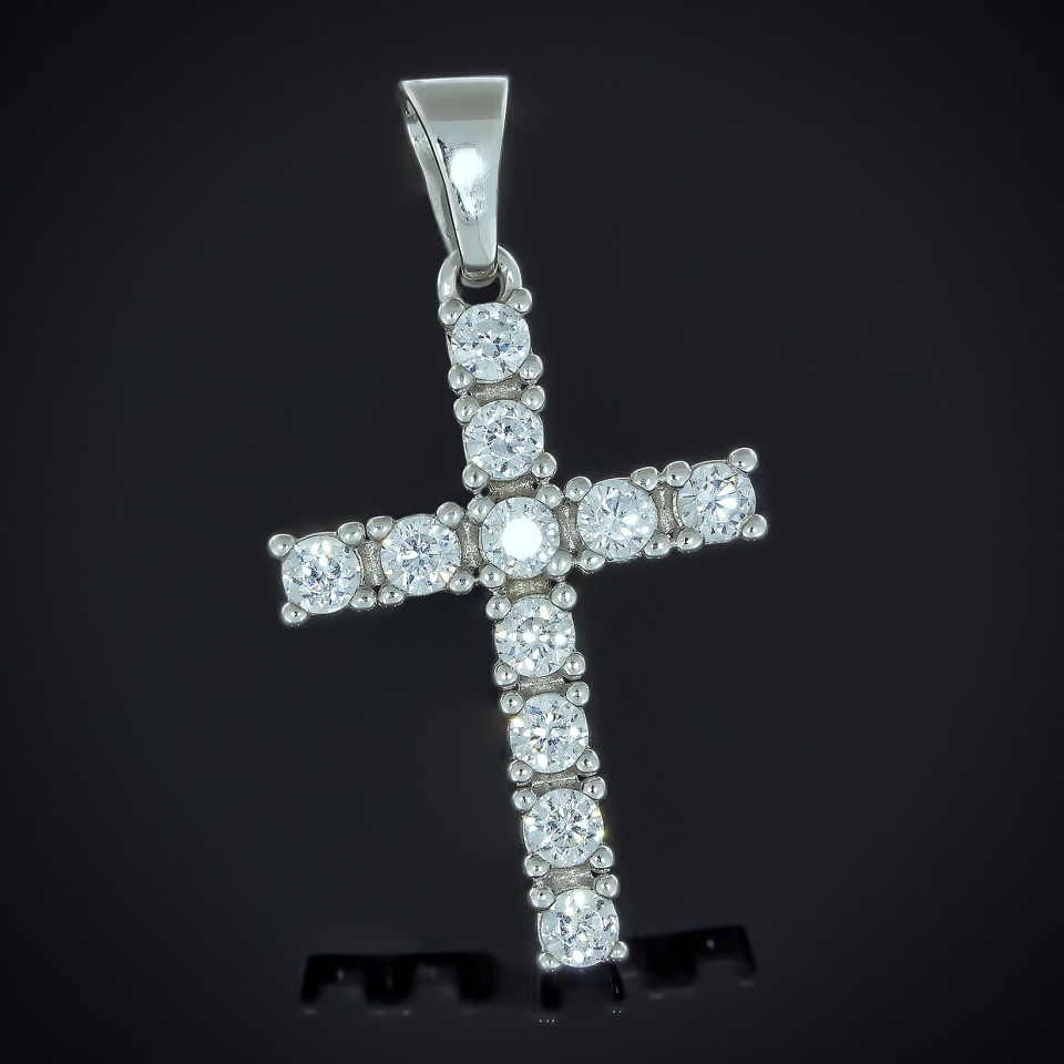 Хрест 028 цирконій білий Rh Timofeev