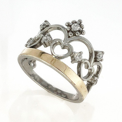 Перстень 563 цирконій білий Rh Timofeev