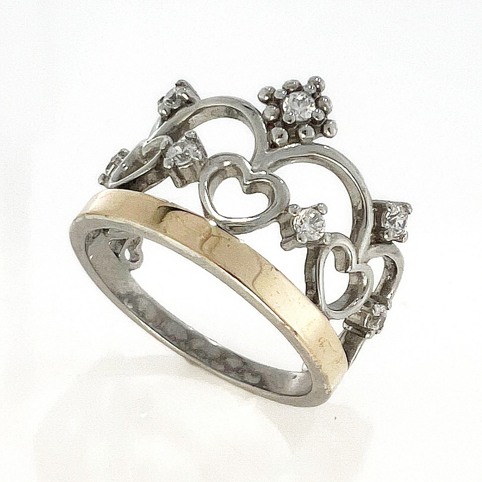 Перстень 563 цирконій білий Rh Timofeev