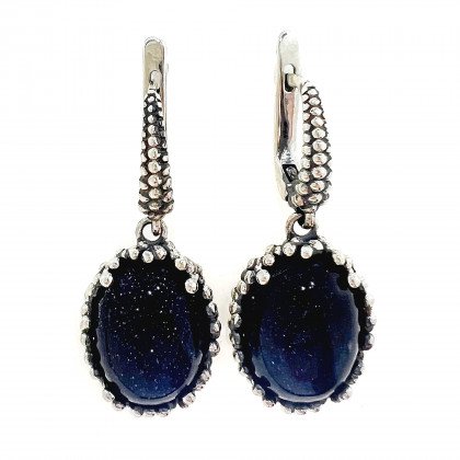 Сережки 837 авантюрин синій Timofeev