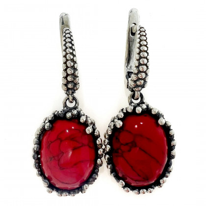 Сережки 837 корал імітація Timofeev